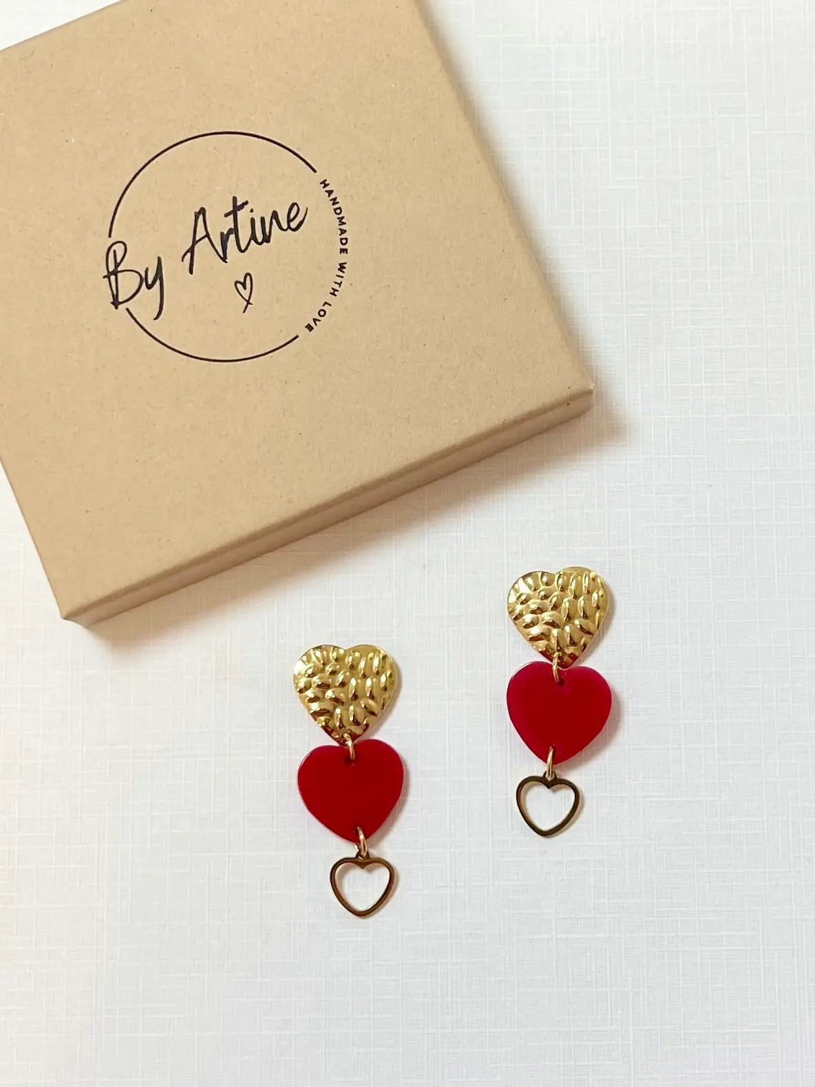 Boucles d'oreilles - Big Love - Trio de cœurs BY ARTINE