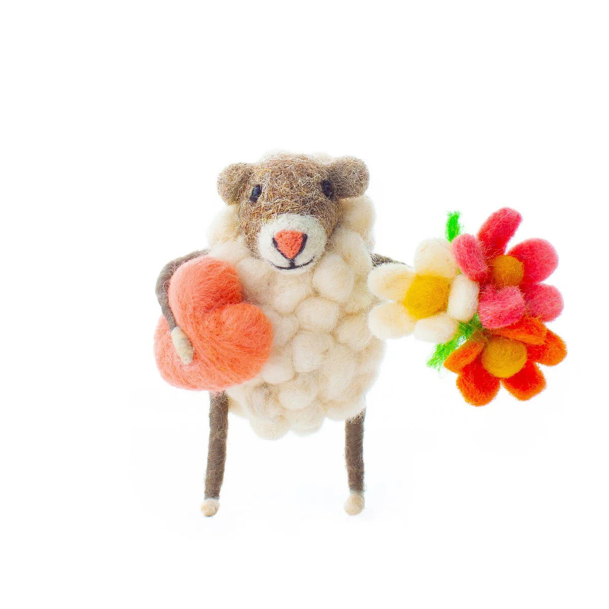 Mouton coeur et fleurs