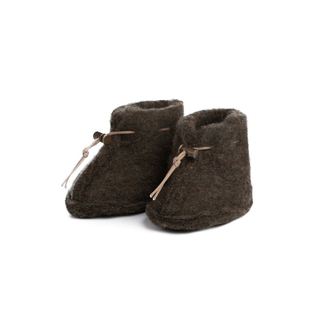 Chaussons bébé lien coulissant - kaki