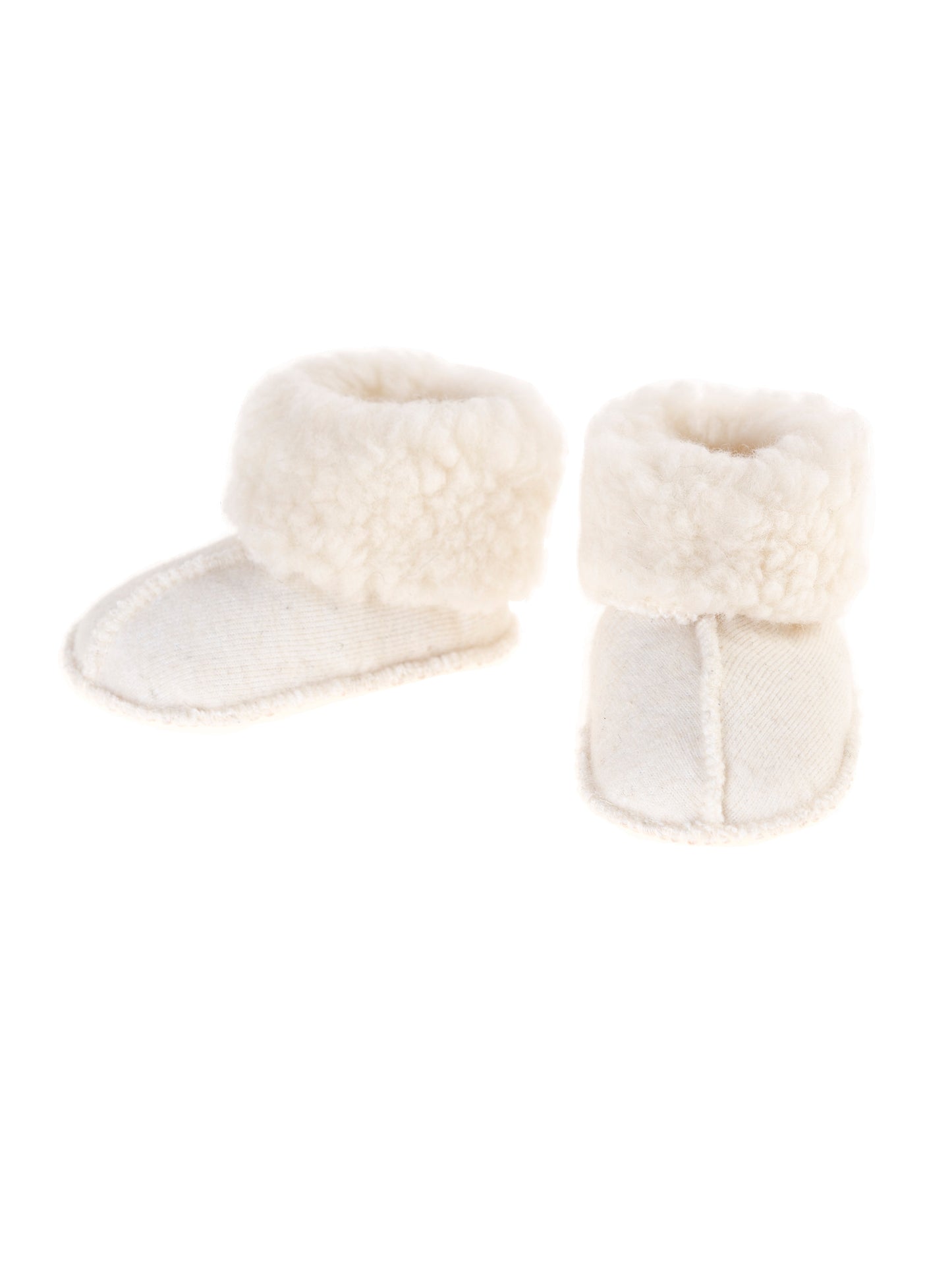 Chaussons bébé shearling - Crème