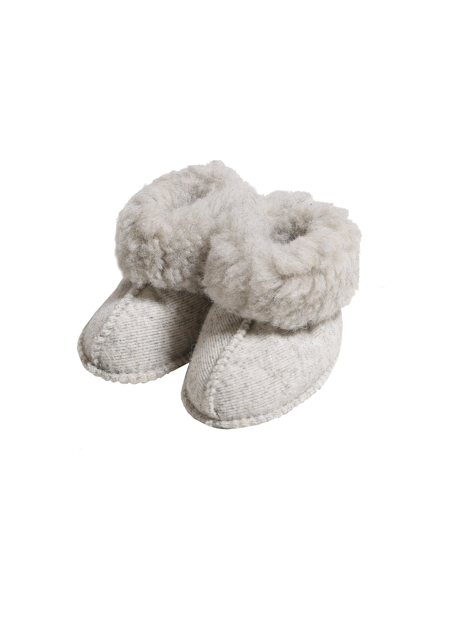 Chaussons bébé shearling - Gris clair