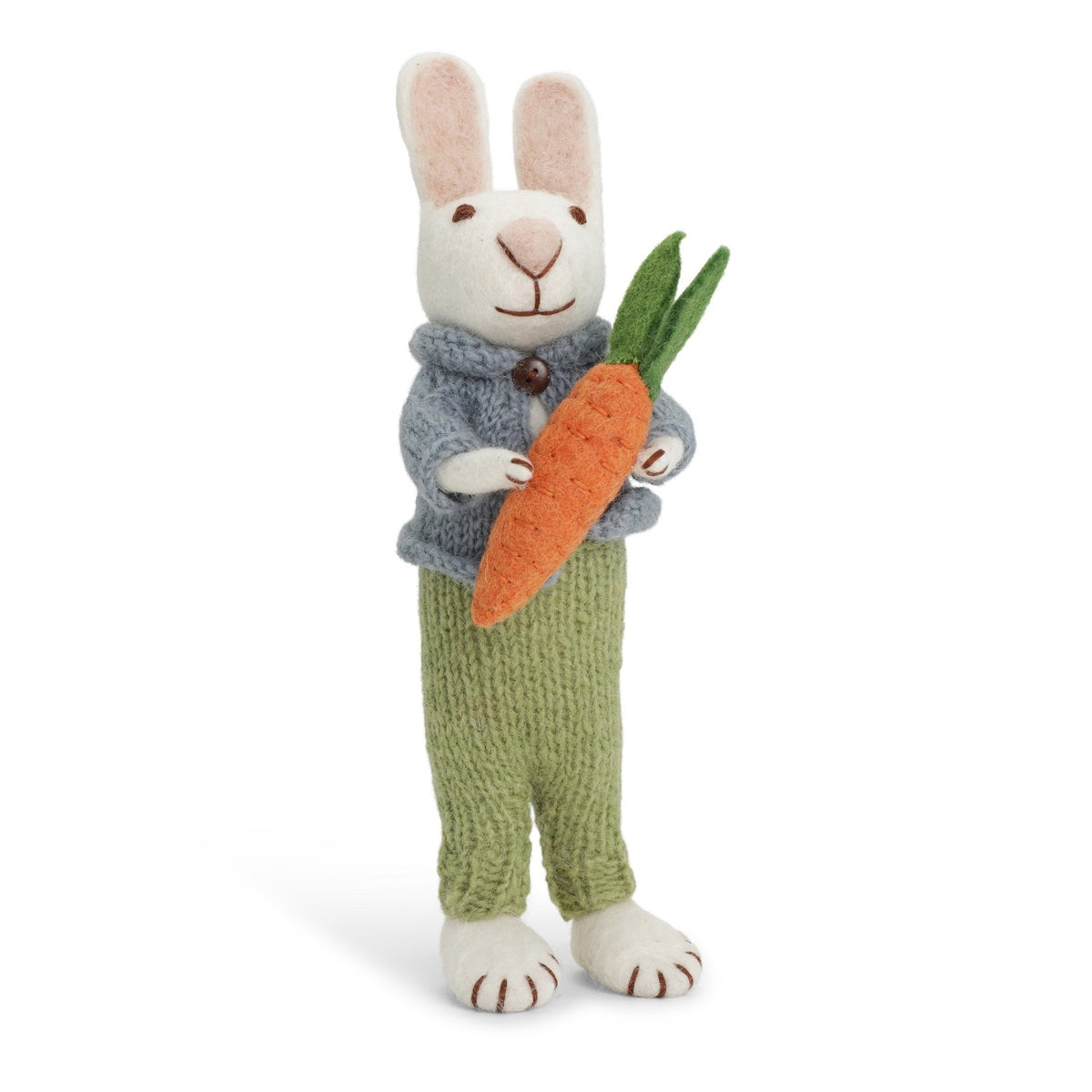 Grand lapin veste bleue avec carotte