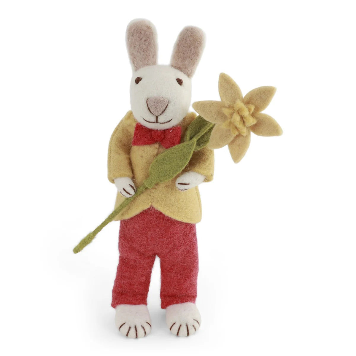 Grand lapin pantalon rouge à la jonquille