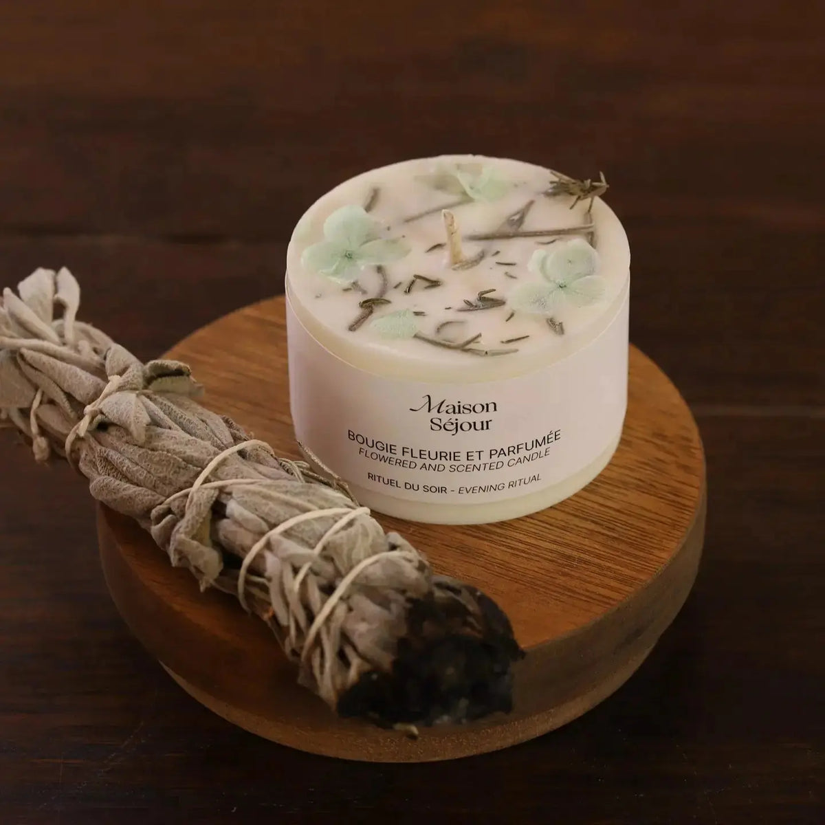 Bougie parfumée fleurs séchées Maison Séjour - Rituel du soir Maison Séjour