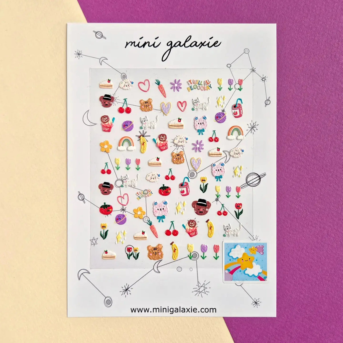 Stickers ongles enfants Mini Galaxie