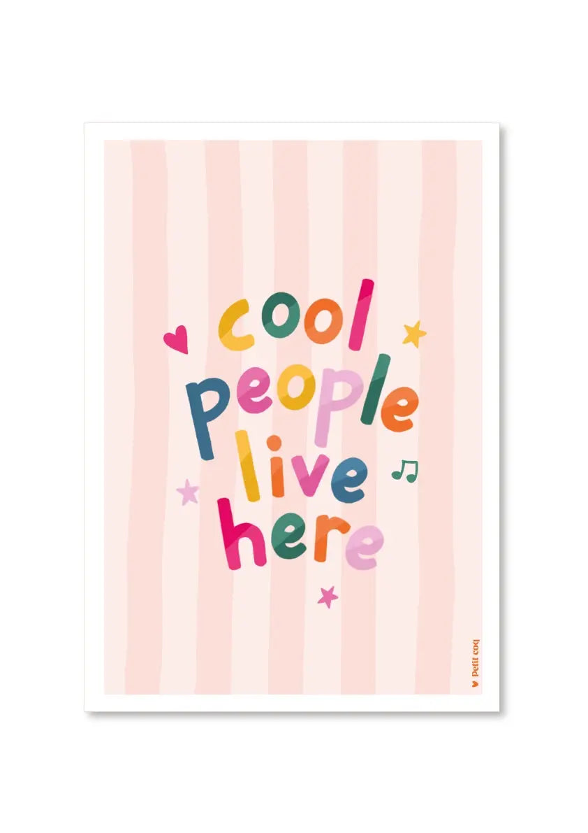 Affiche COOL PEOPLE LIVE HERE Petit Coq