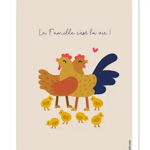 Affiche FAMILLE POULE Petit Coq