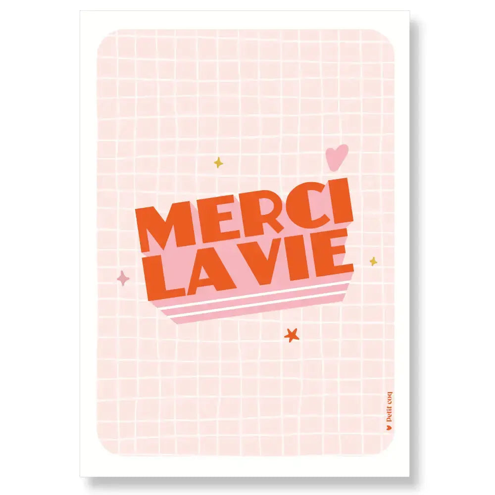 Affiche MERCI LA VIE Petit Coq