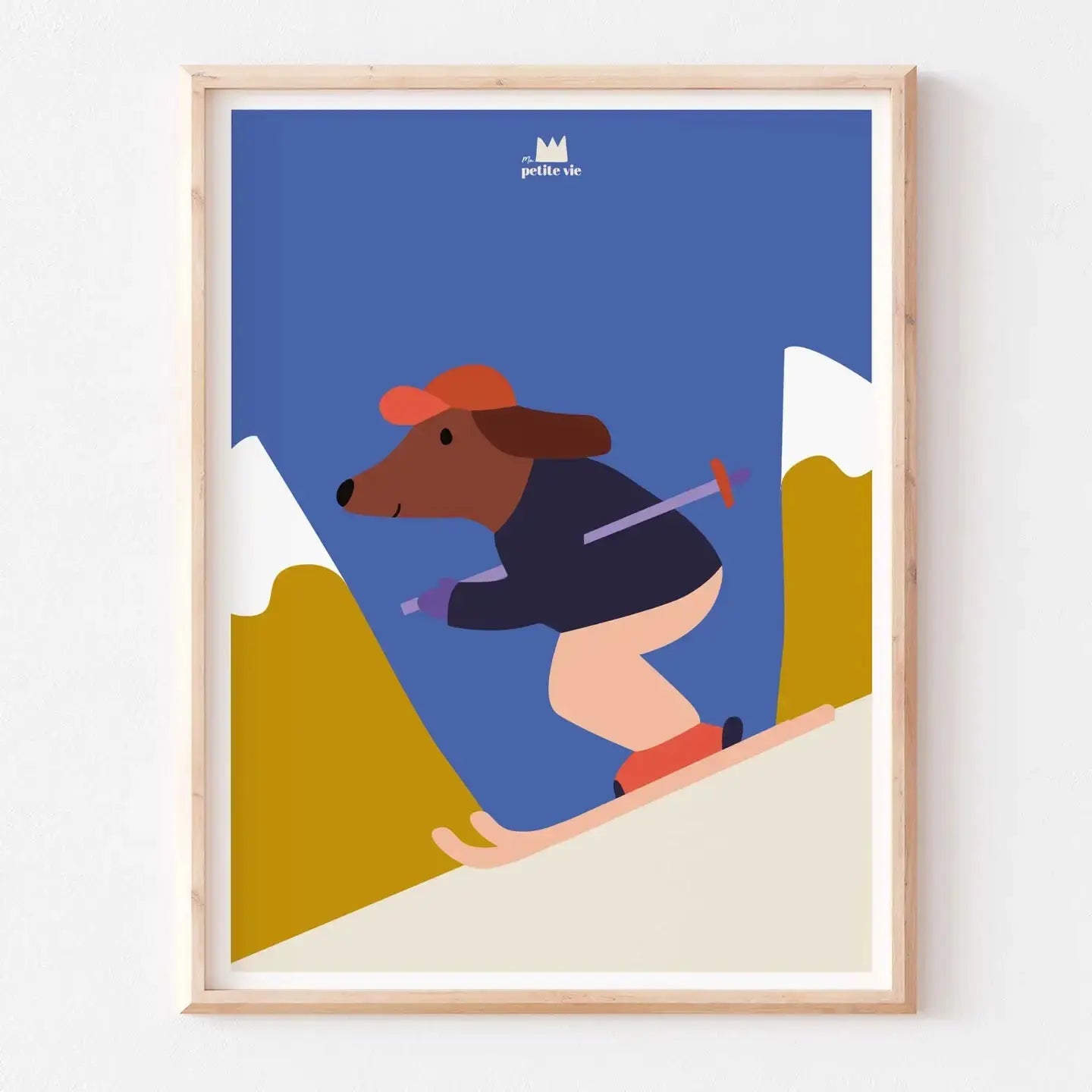 Affiche CHIEN SKI Ma Petite Vie