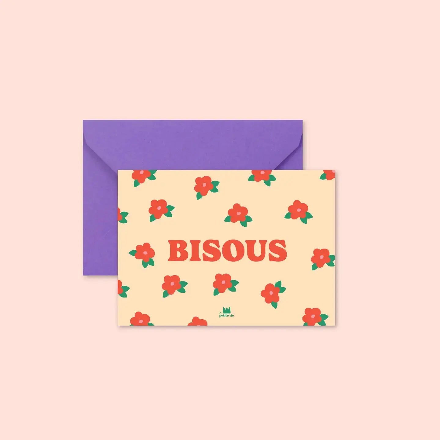 Mini carte fleurs BISOUS Ma Petite Vie