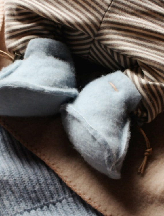 Chaussons bébé lien coulissant - bleu