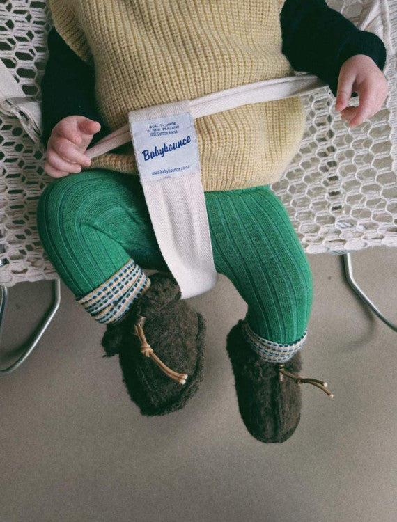 Chaussons bébé lien coulissant - kaki