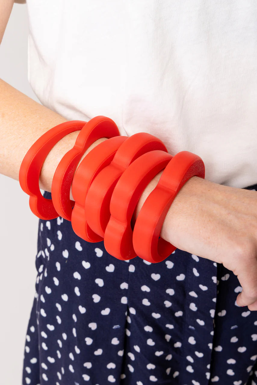 Bracelet coeur rouge (fin/large)