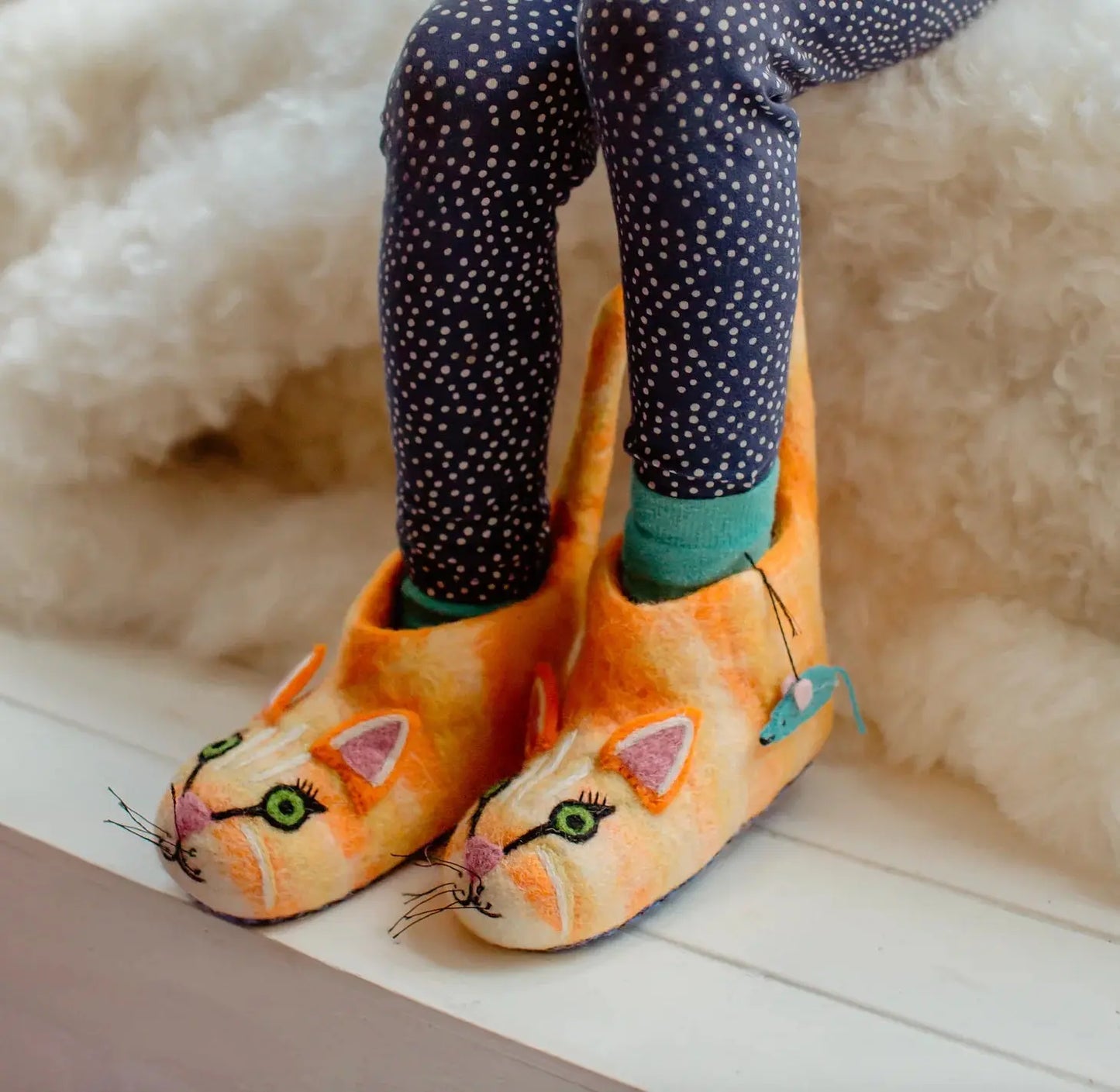 Chaussons enfant - Chat Sew Heart Felt