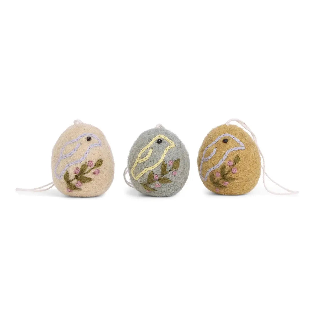 Petits oeufs à suspendre - oiseaux - par 3 Gry & Sif