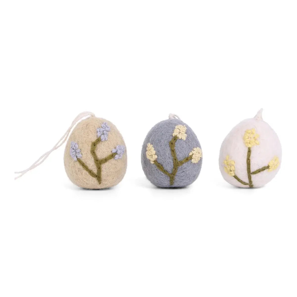 Petits oeufs à suspendre - fleurs - par 3 Gry & Sif