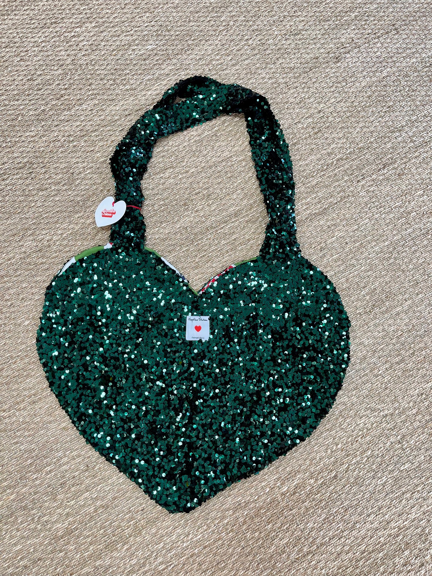Sac coeur paillettes