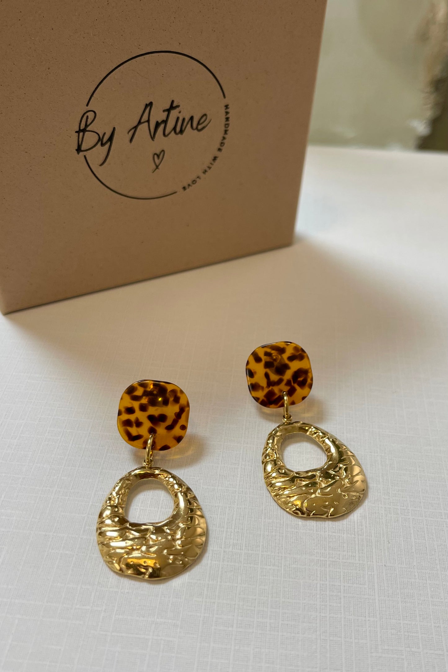 Boucles d'oreilles - Graou - pendentif martelé