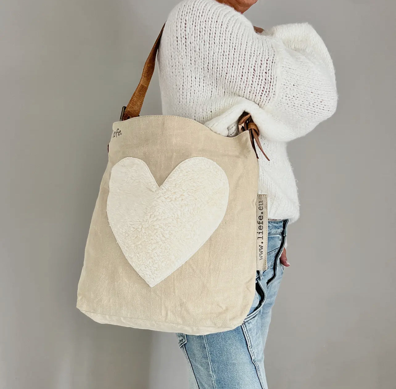Sac cœur en peluche bandoulière