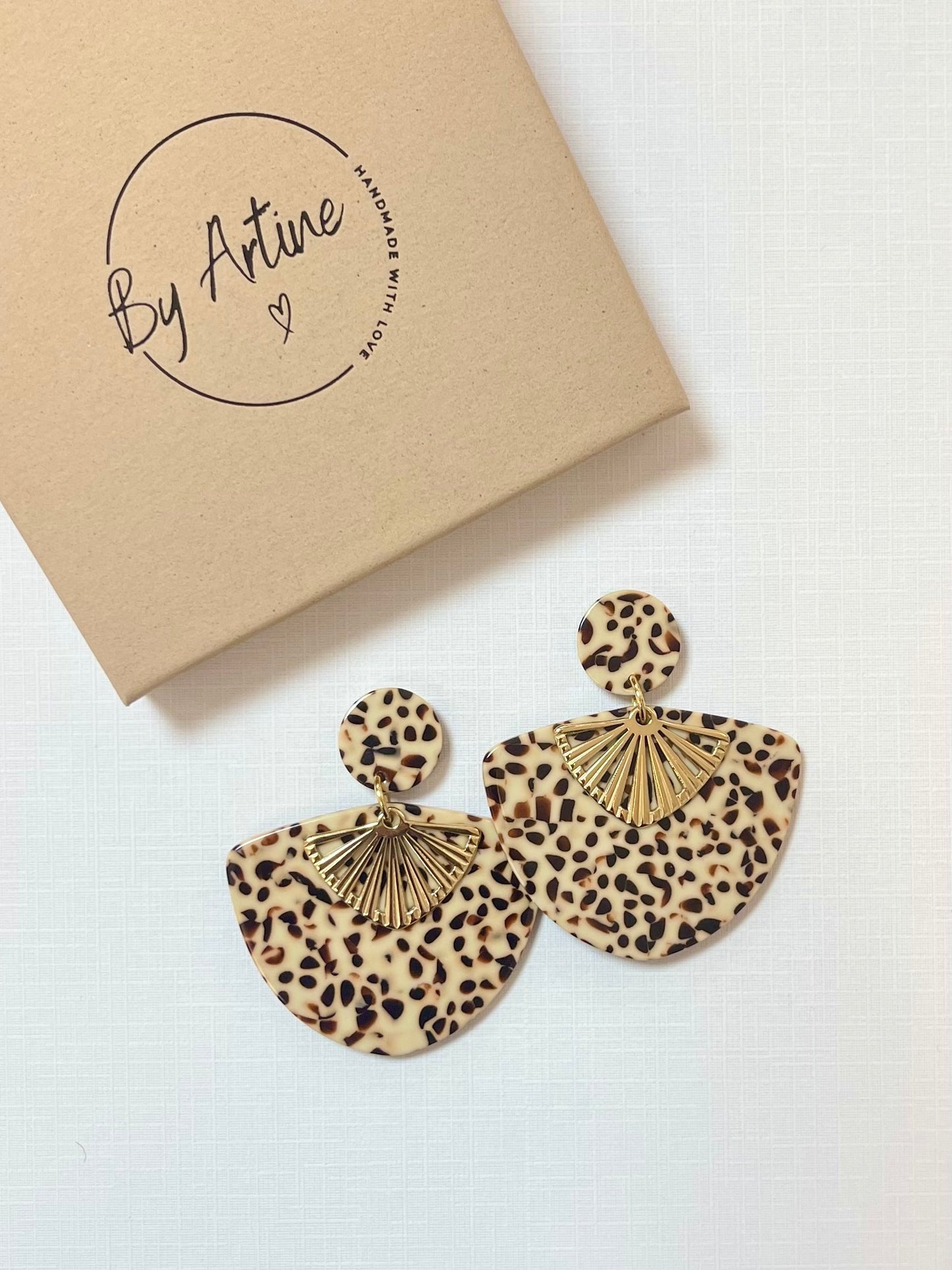 Boucles d'oreilles - Moka - éventails