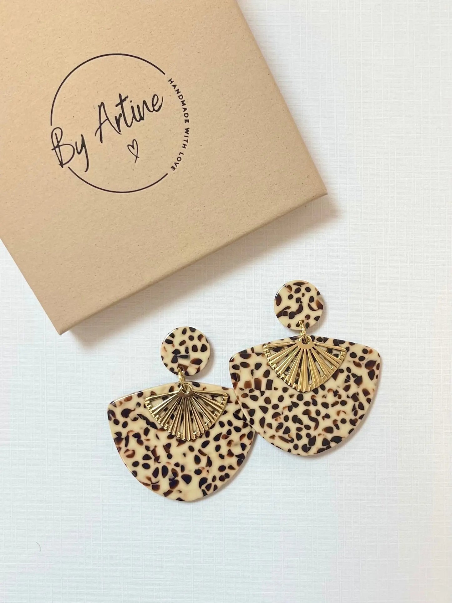 Boucles d'oreilles - Moka - éventails BY ARTINE