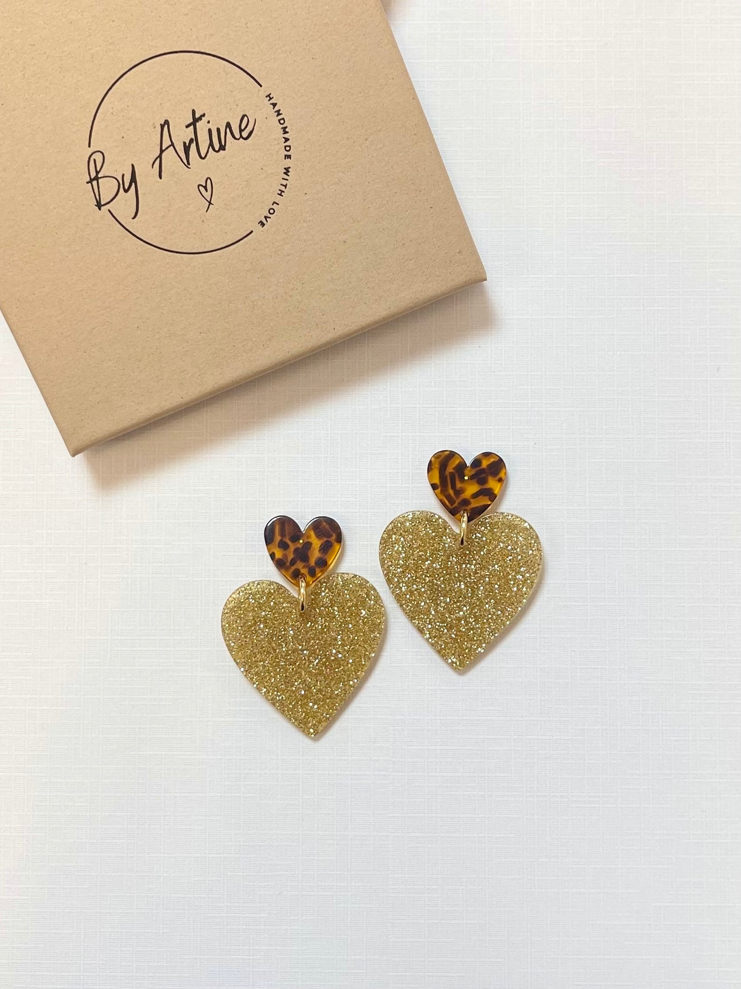 Boucles d'oreilles - Graou - paillettes (gros coeur)