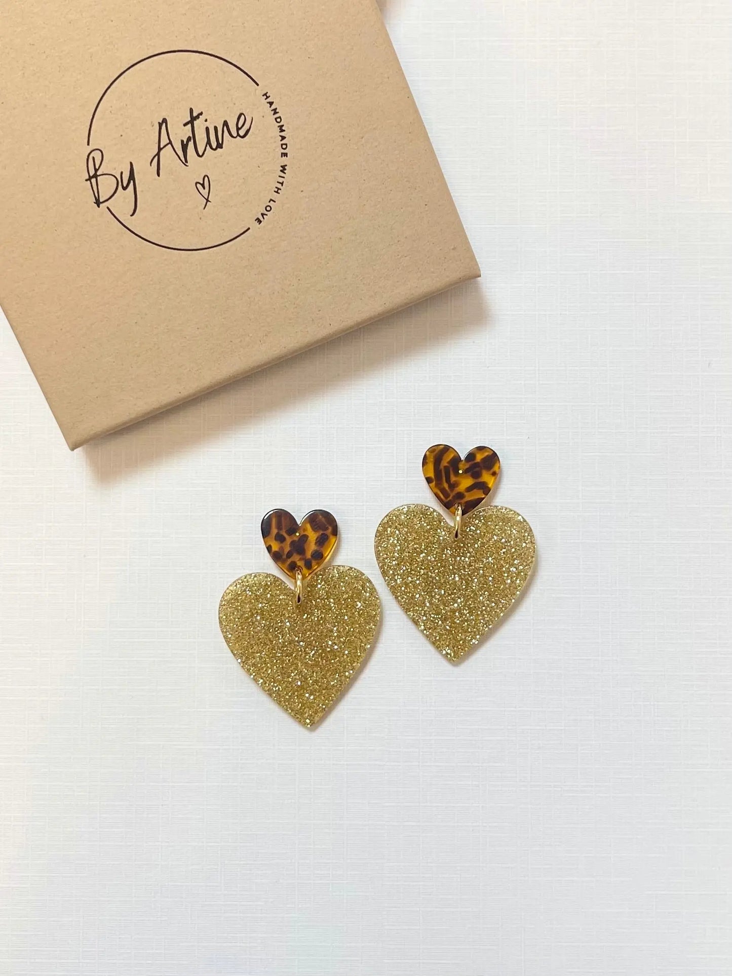 Boucles d'oreilles - Graou - paillettes (gros coeur) BY ARTINE