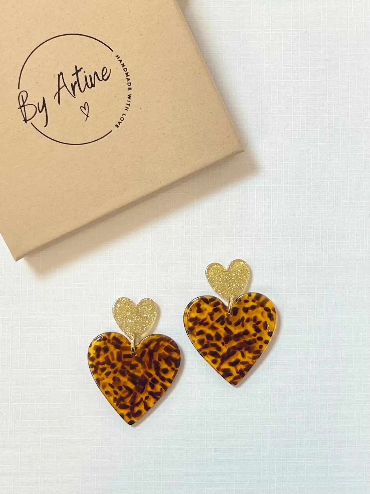 Boucles d'oreilles - Graou - paillettes (petit coeur) BY ARTINE