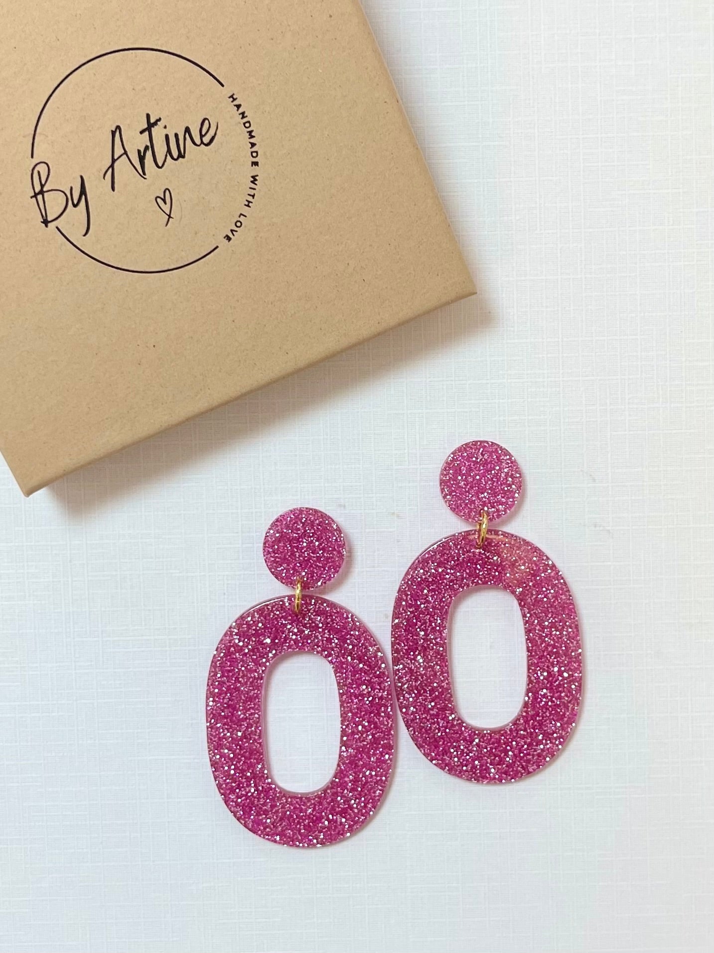 Boucles d'oreilles - Octobre Rose - Coeurs en duo (Copie)