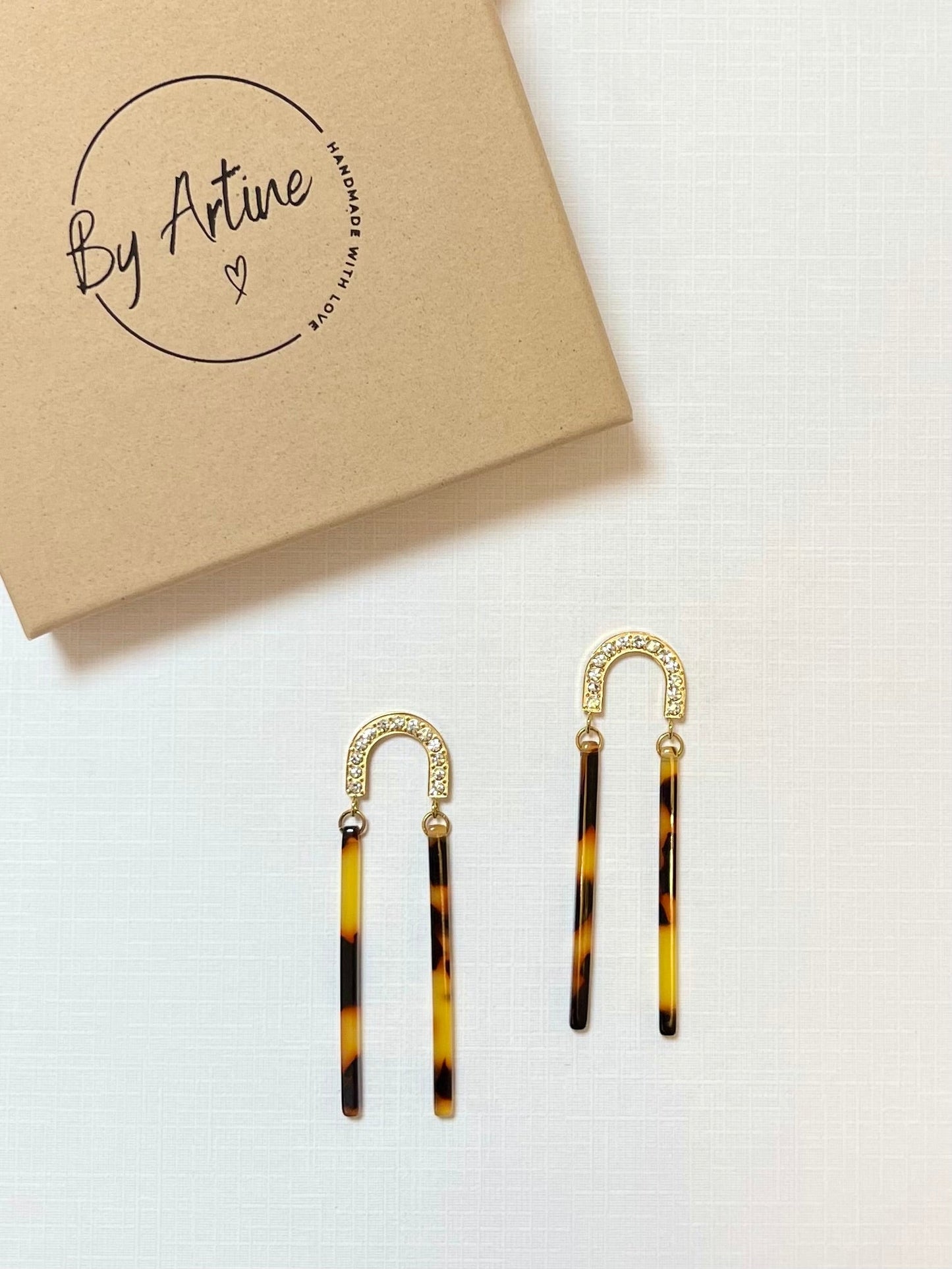 Boucles d'oreilles - Les écailles - baguettes strass BY ARTINE