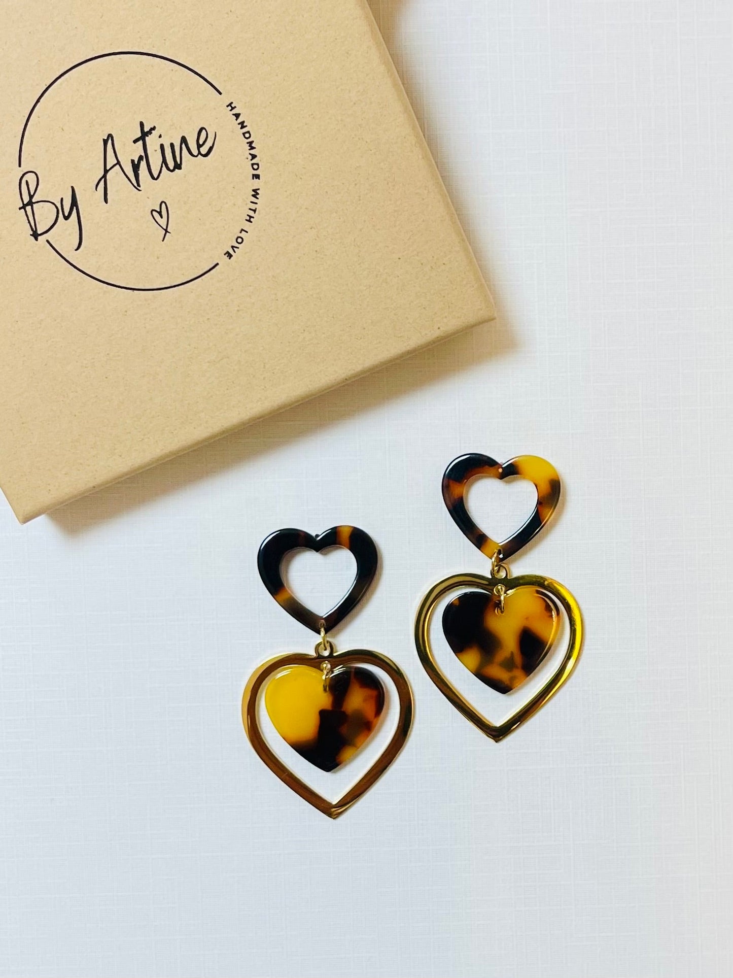 Boucles d'oreilles - Les écailles - Coeurs suspendus BY ARTINE