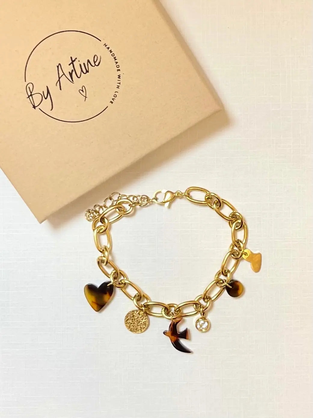 Bracelet - Les écailles - oiseau & coeur BY ARTINE