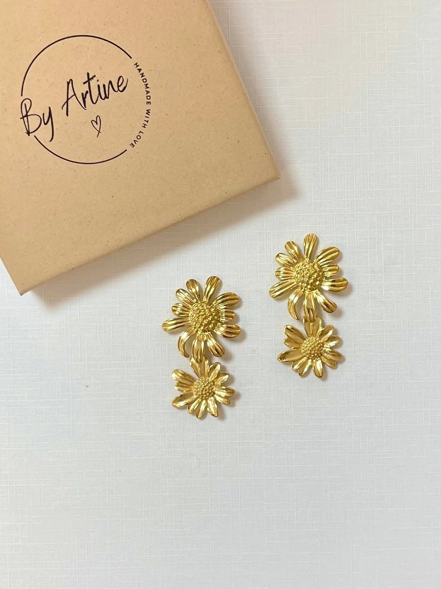 Boucles d'oreilles - Marguerites dorées BY ARTINE