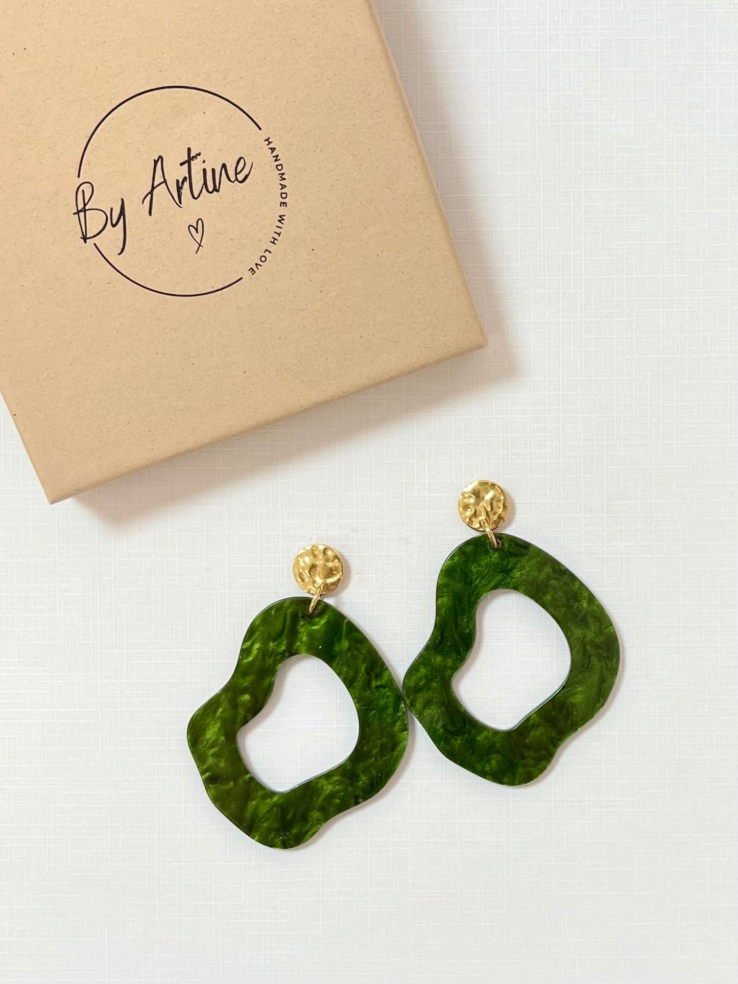 Boucles d'oreilles - Géométriques vertes BY ARTINE