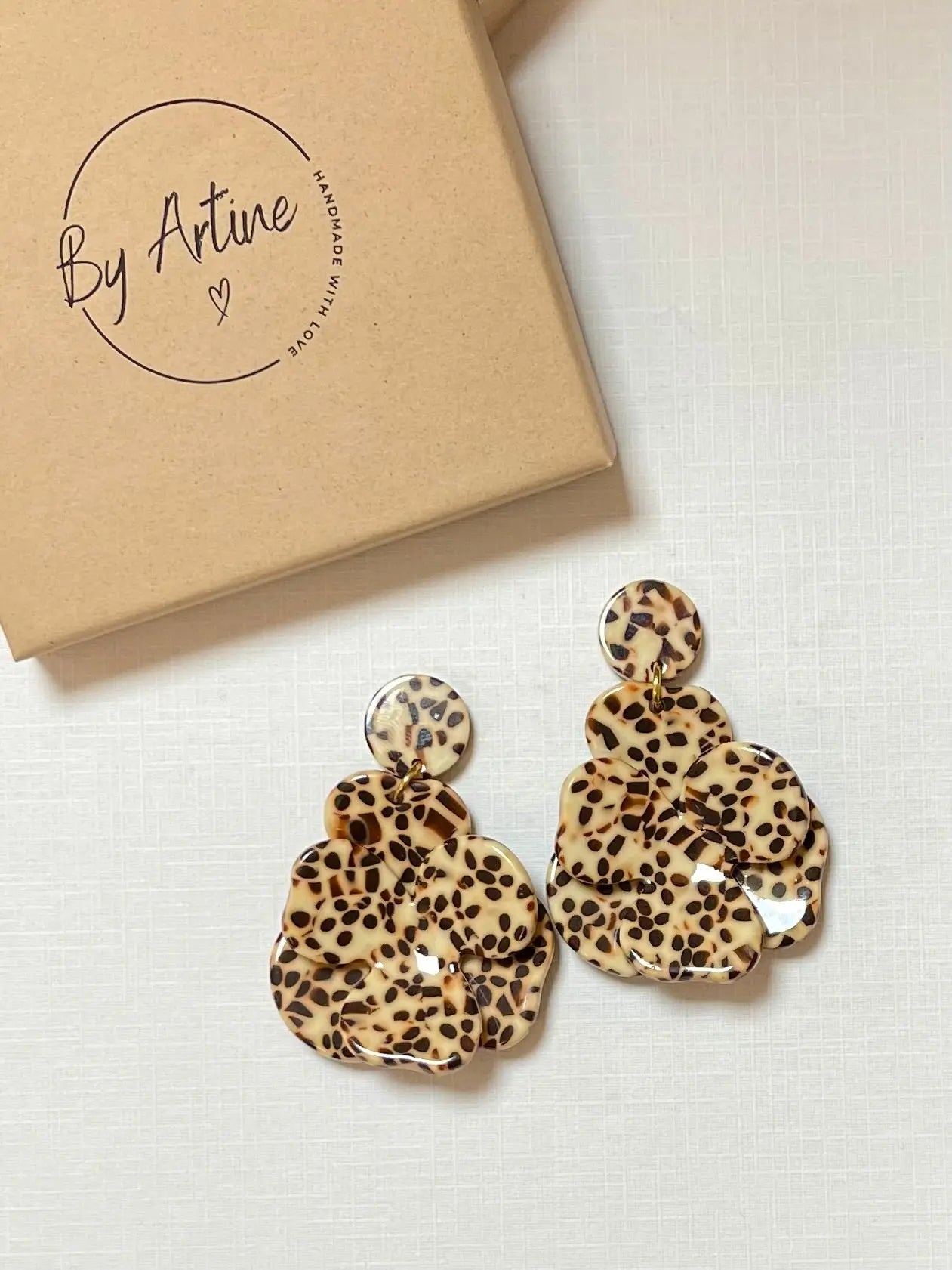 Boucles d'oreilles - Moka - Big flowers BY ARTINE
