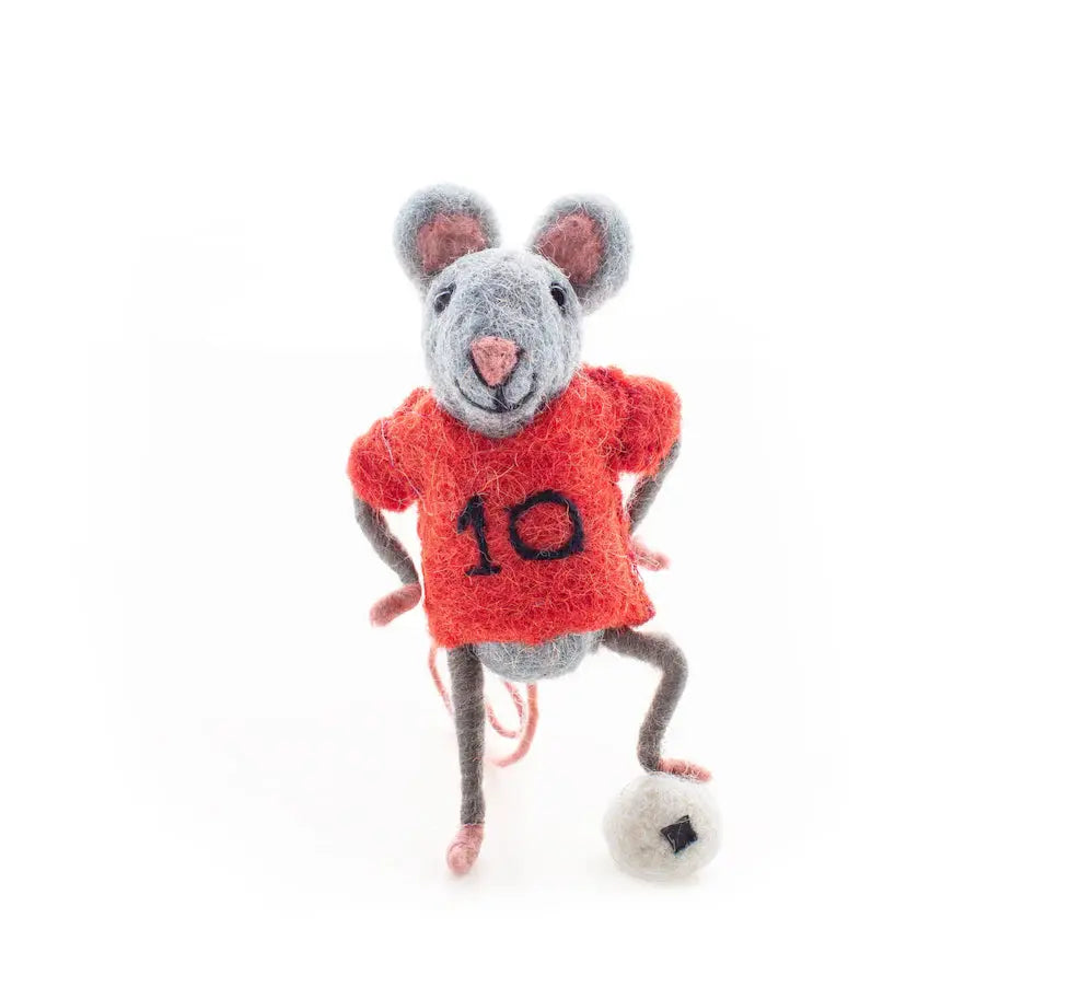 Souris football - maillot rouge Sew Heart Felt