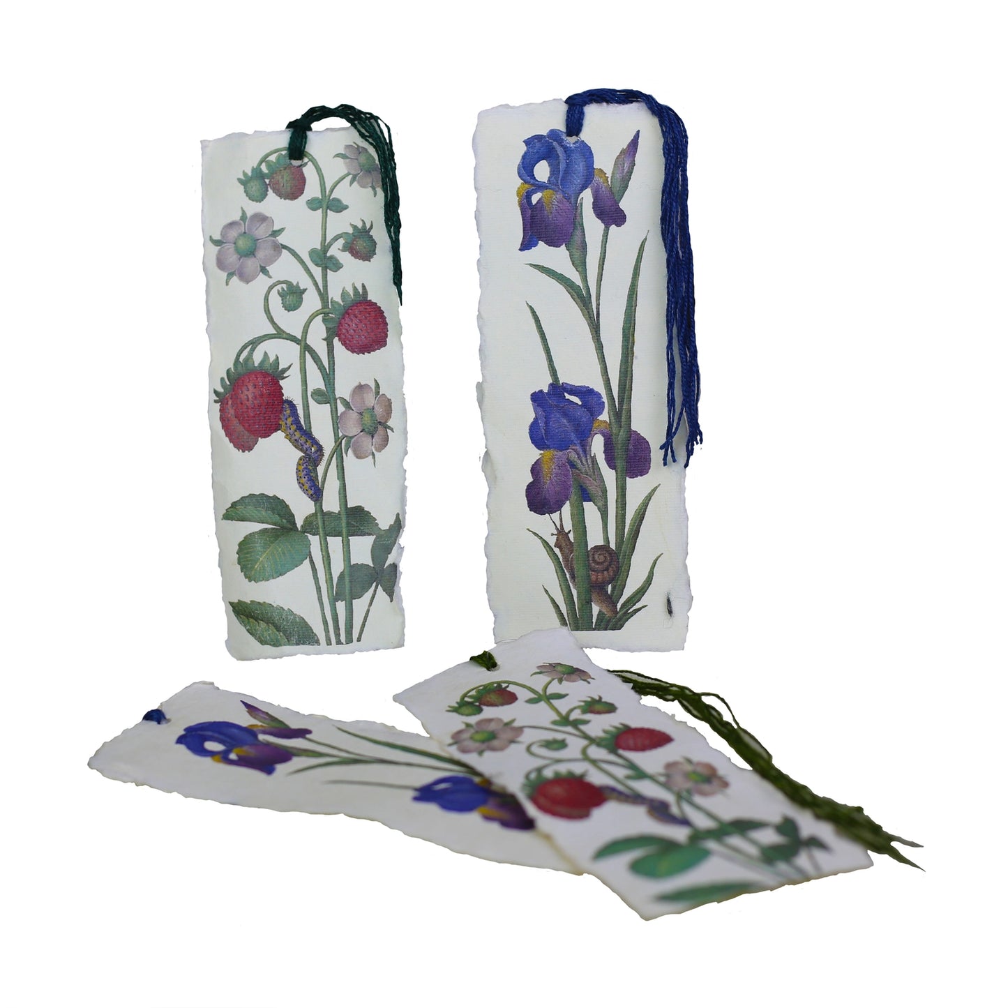 Marque-page - fraises et iris