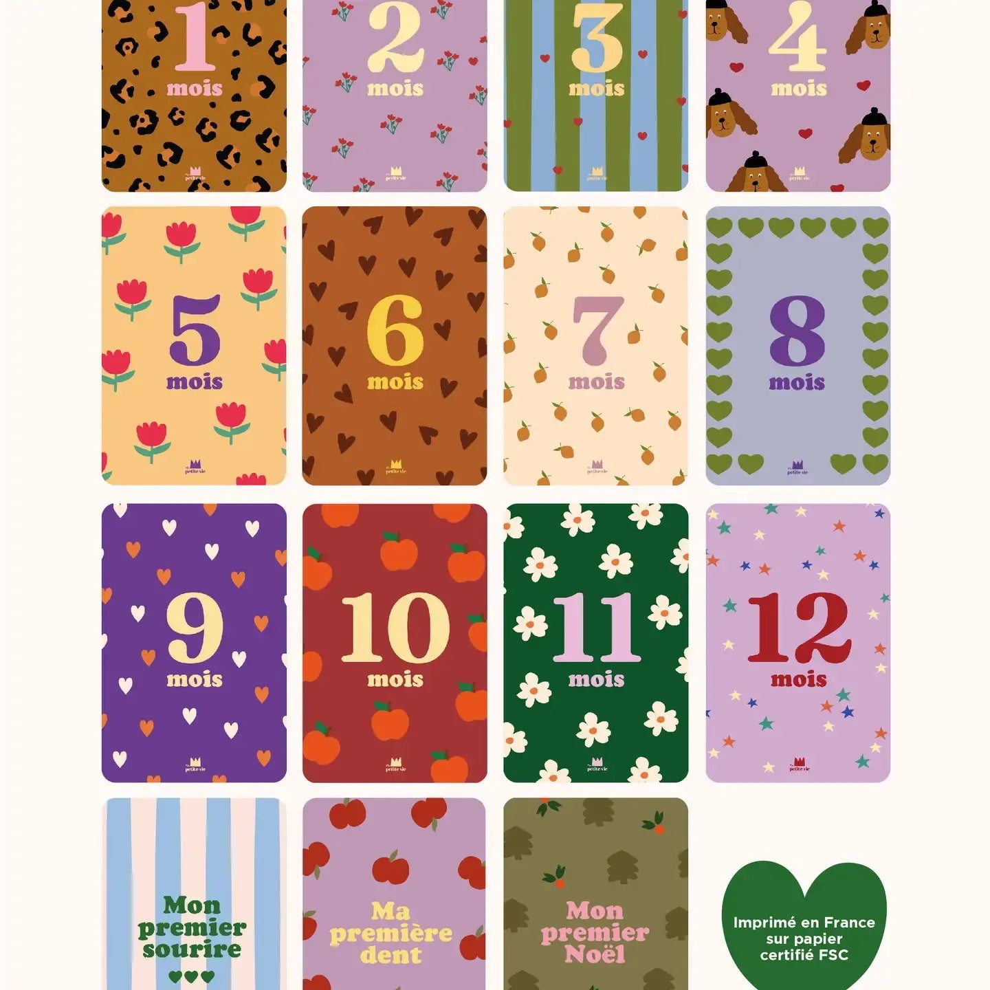 Cartes Etapes - 12 premiers mois Ma Petite Vie