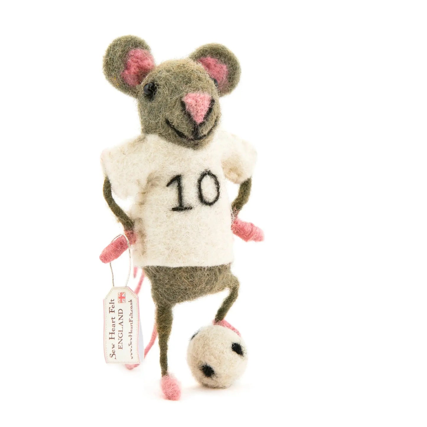 Souris football - maillot blanc Sew Heart Felt