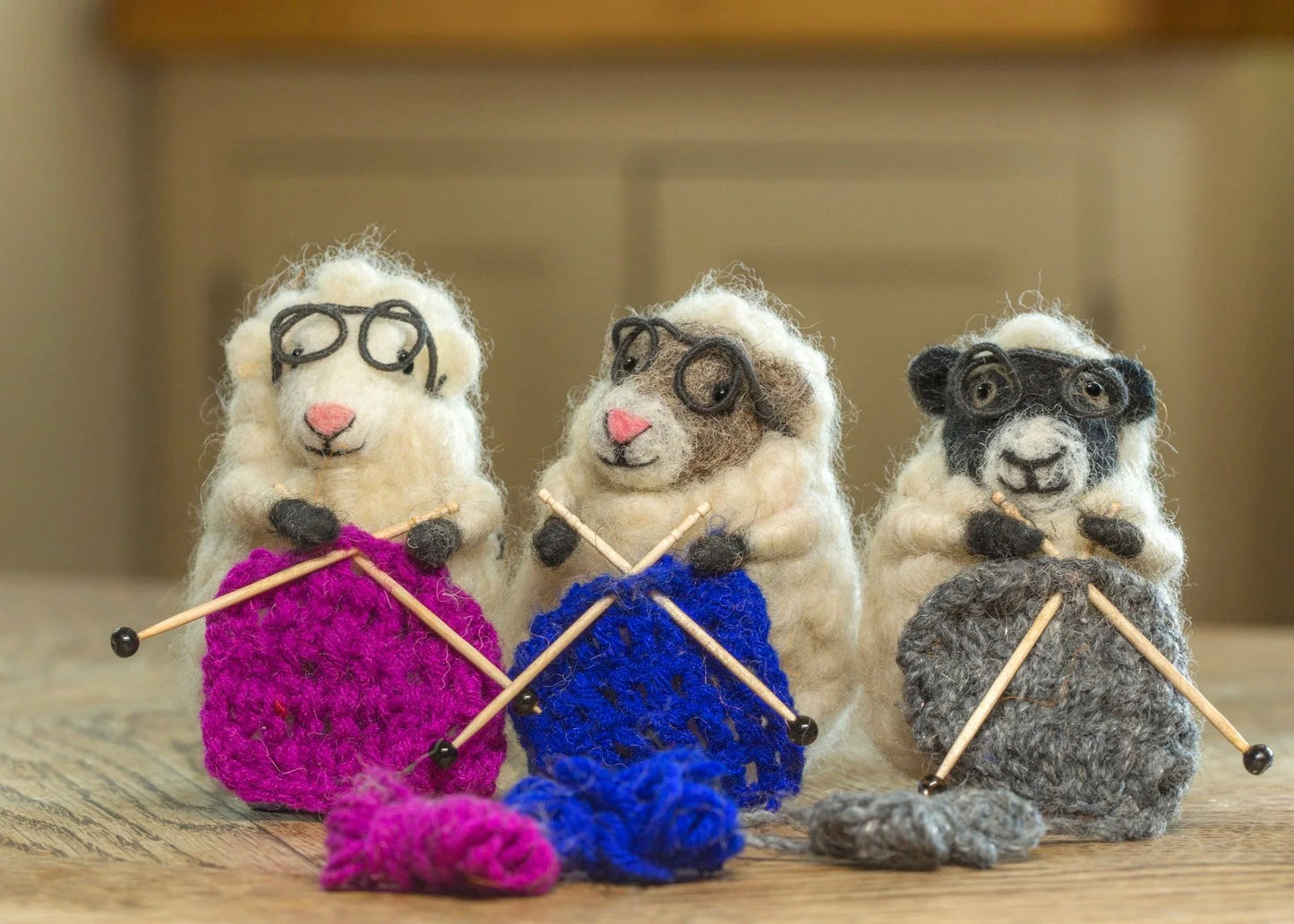 Mouton tricot bleu