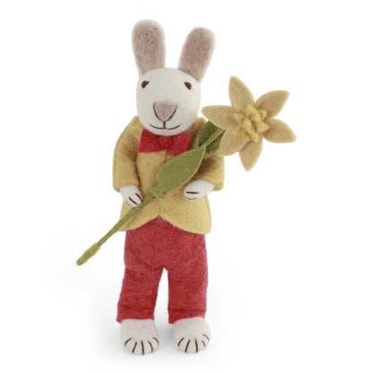 Grand lapin pantalon rouge à la jonquille