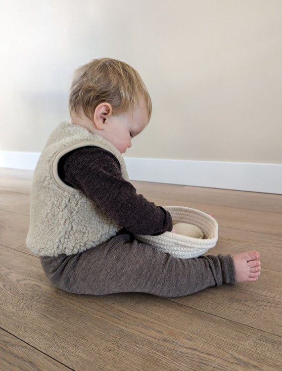 Gilet bebe sans manche laine - Beige - BY ARTINE - Alwero