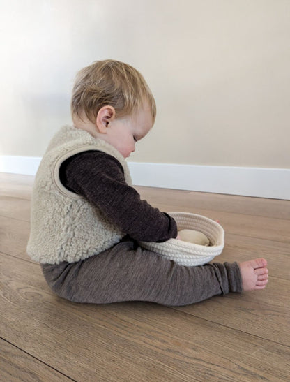 Gilet bebe sans manche laine - Beige - BY ARTINE - Alwero