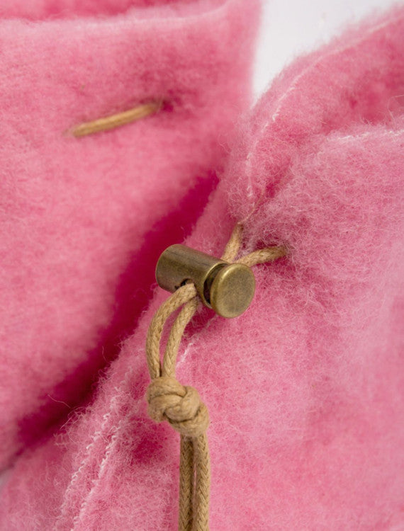 Chausson bébé laine rose - lien coulissant - BY ARTINE Alwero