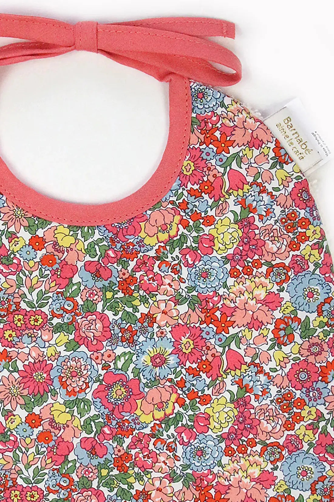 Bavoir Barnabé Liberty FLEURS - BY ARTINE Barnabé aime le café