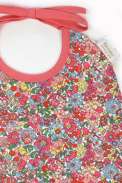 Bavoir Barnabé Liberty FLEURS - BY ARTINE Barnabé aime le café