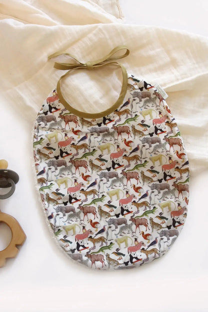 Bavoir Barnabé Liberty ANIMAUX - BY ARTINE Barnabé aime le café