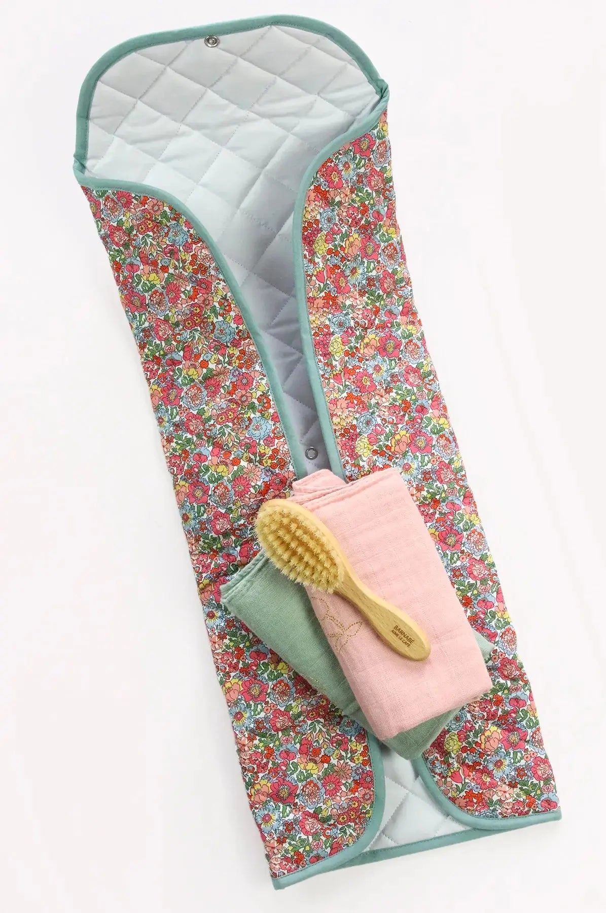 Matelas à langer de voyage Barnabé - Liberty FLEURS - BY ARTINE Barnabé aime le café