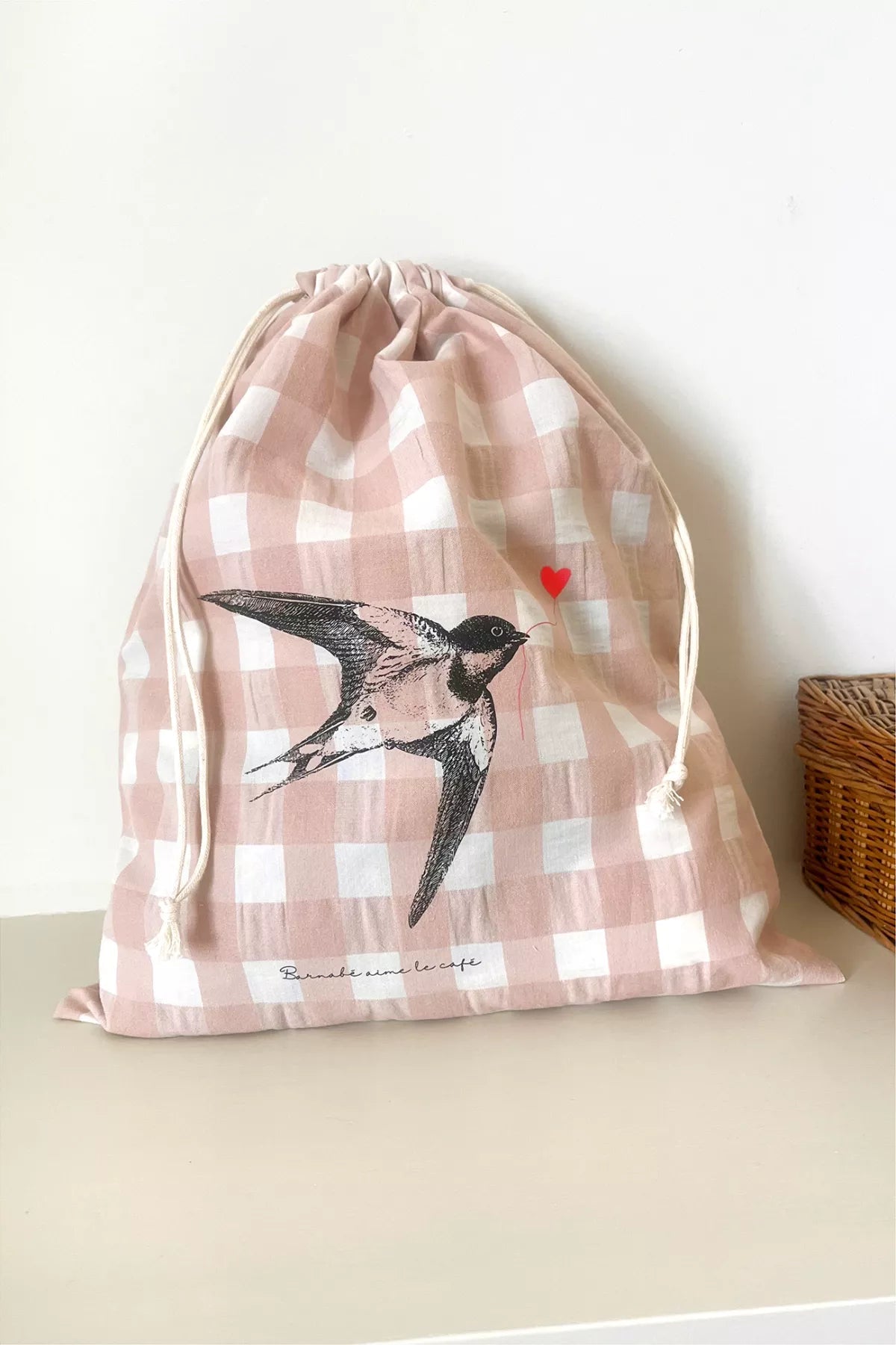 Pochon de rangement - Hirondelle Barnabé aime le café