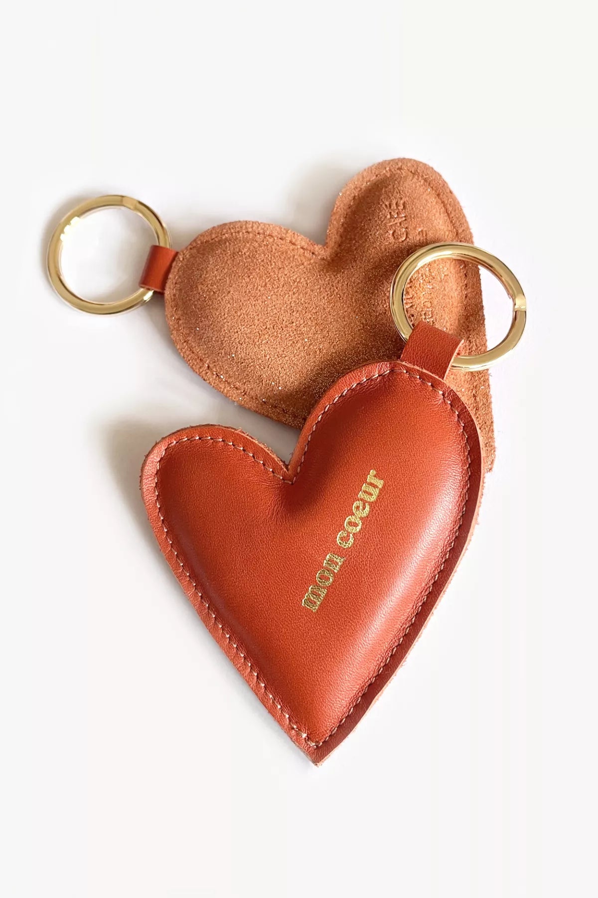Porte-clés cuir - MON COEUR tomette Barnabé aime le café